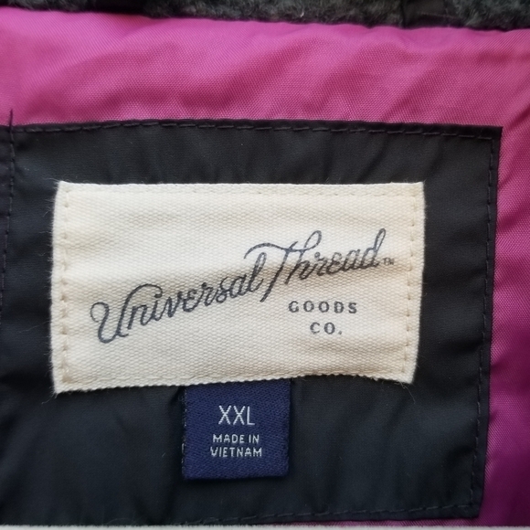 Universal Thread mixed media sherpa quilted nylon jacket green black XXL - Picture 4 of 8